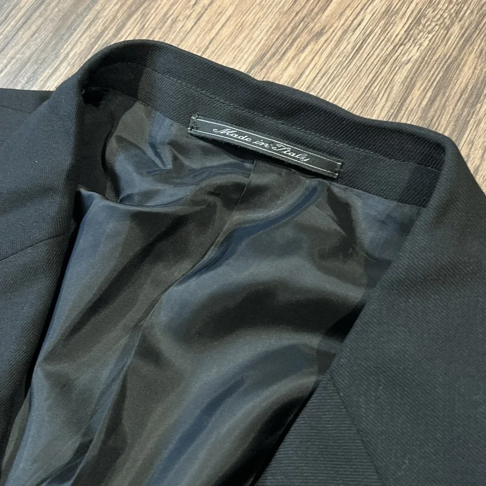 Ermenegildo Zegna Soft In Black Size 56EU 100% Wool Blazer Neiman Marcus Italy